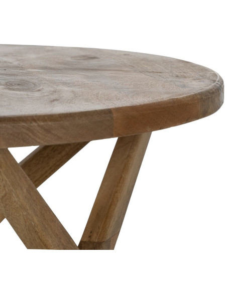 Table d'appoint moderne Ronde 60 cm en Bois de manguier Miel Gala - 5