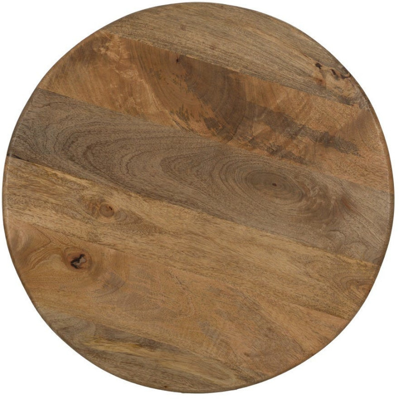 Table d'appoint moderne Ronde 60 cm en Bois de manguier Miel Gala - 7