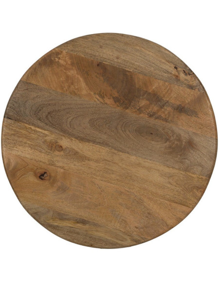 Table d'appoint moderne Ronde 60 cm en Bois de manguier Miel Gala - 7