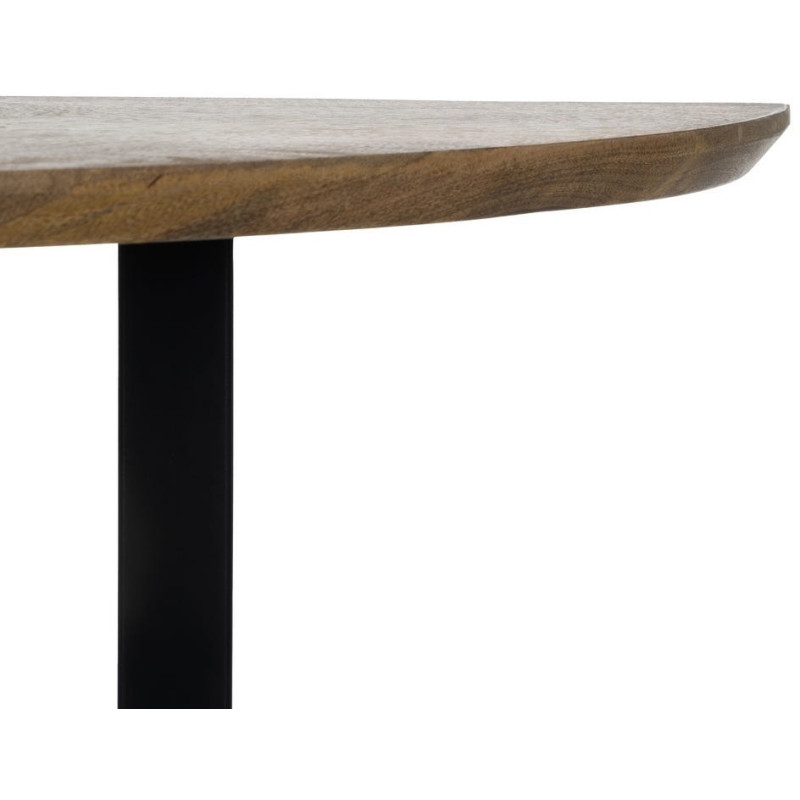 Console moderne Demi lune en Bois de manguier Miel Métal Noir Idalia - 3