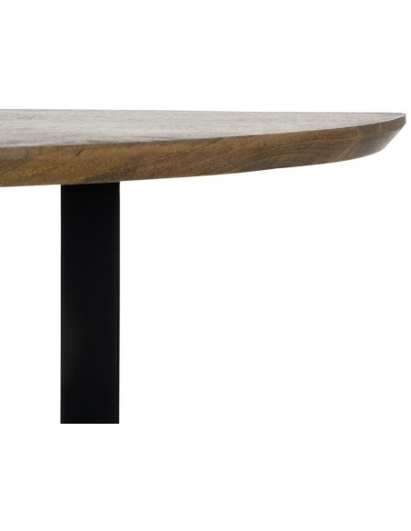 Console moderne Demi lune en Bois de manguier Miel Métal Noir Idalia - 3