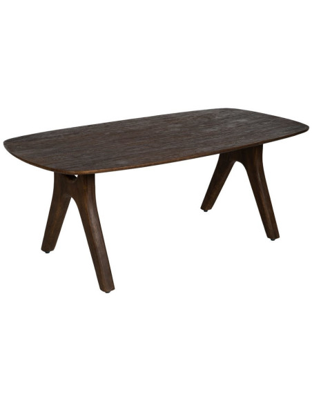 Table à manger moderne Ovale 8 personnes en Bois de manguier Marron Zora - 1