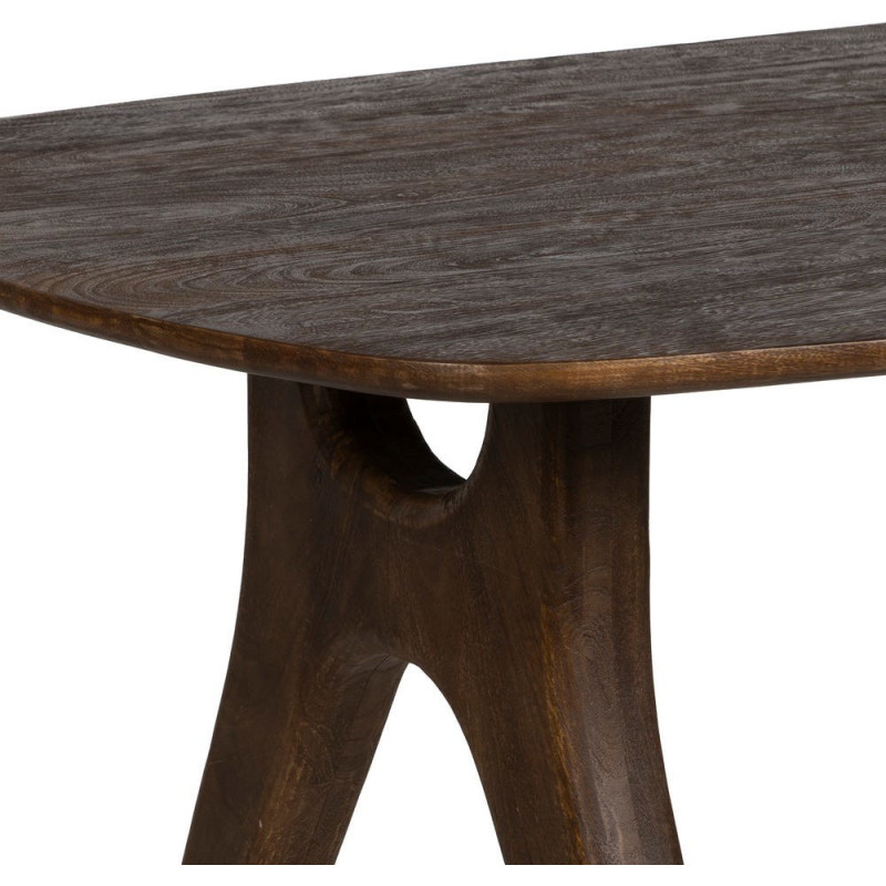 Table à manger moderne Ovale 8 personnes en Bois de manguier Marron Zora - 5