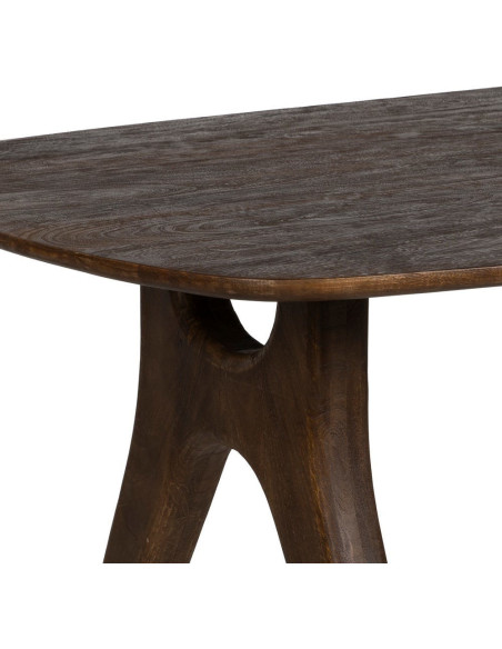 Table à manger moderne Ovale 8 personnes en Bois de manguier Marron Zora - 5