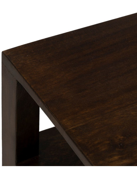 Meuble télé moderne 2 tiroirs 1 étagère en Bois de manguier Marron foncé Kurt - 3