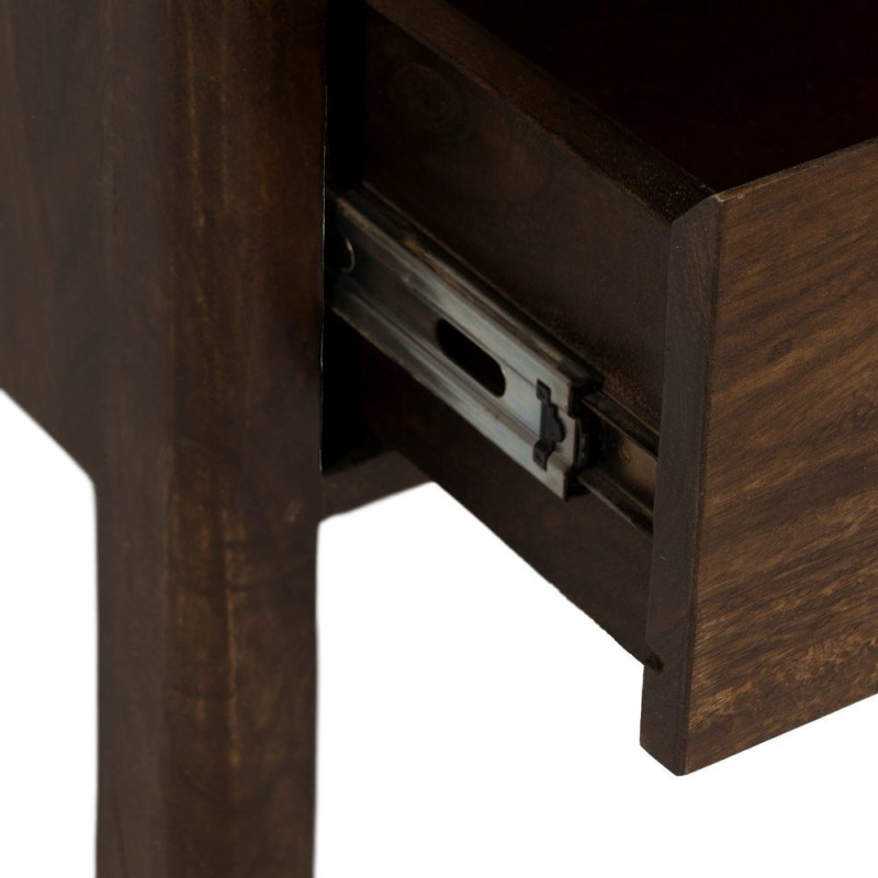 Meuble télé moderne 2 tiroirs 1 étagère en Bois de manguier Marron foncé Kurt - 5