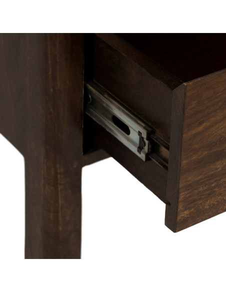 Meuble télé moderne 2 tiroirs 1 étagère en Bois de manguier Marron foncé Kurt - 5