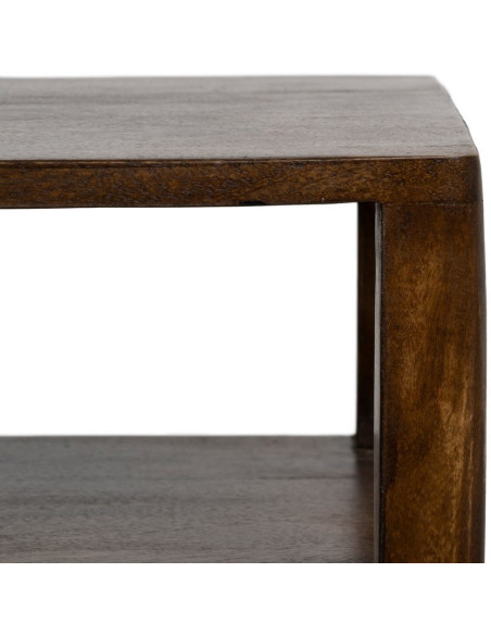 Meuble télé moderne 2 tiroirs 1 étagère en Bois de manguier Marron foncé Kurt - 8