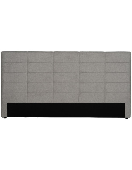 Grande Tête de lit capitonnée 2 places 190x100 en Tissu Gris Bois MDF Lira - 1