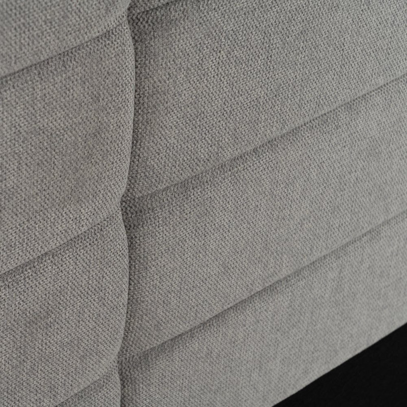 Grande Tête de lit capitonnée 2 places 190x100 en Tissu Gris Bois MDF Lira - 5