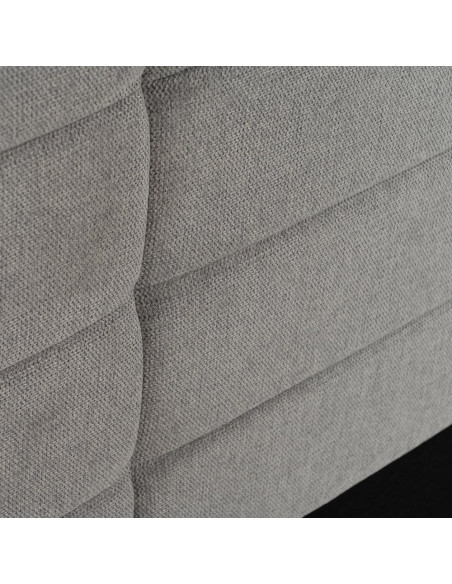 Grande Tête de lit capitonnée 2 places 190x100 en Tissu Gris Bois MDF Lira - 5