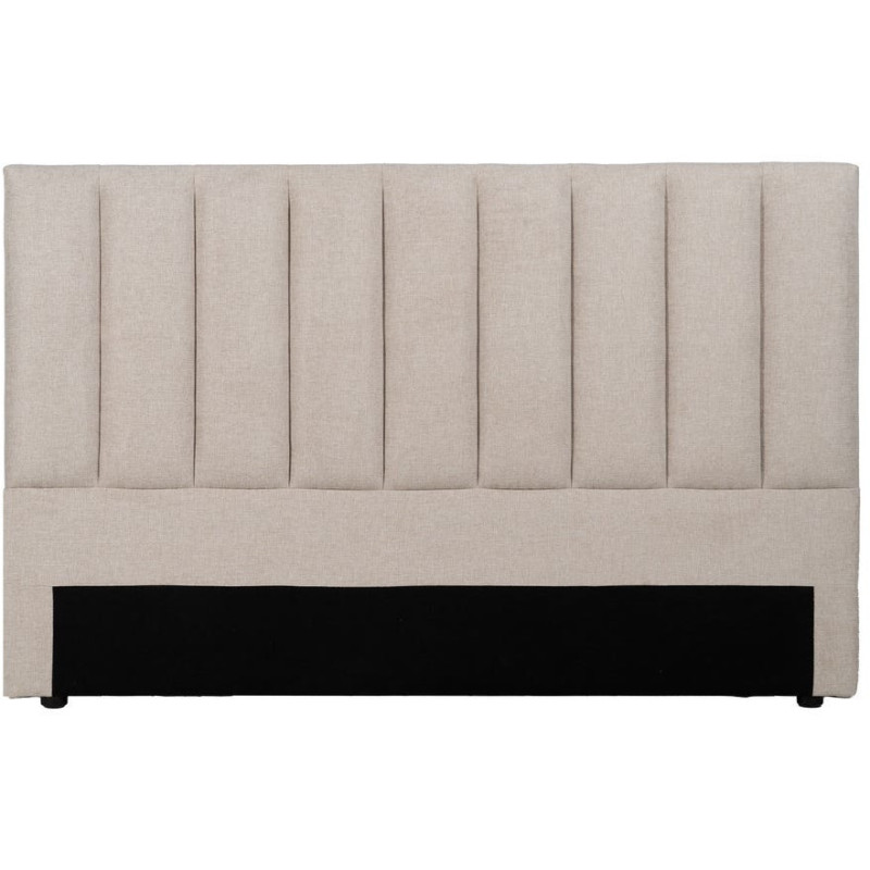 Tête de lit matelassée 2 places 160x100 en Tissu Beige Bois MDF Elora - 1