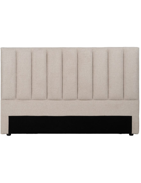 Tête de lit matelassée 2 places 160x100 en Tissu Beige Bois MDF Elora - 1