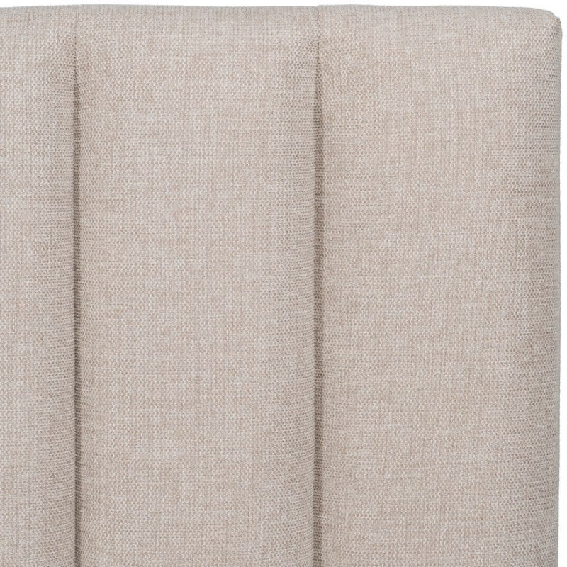 Tête de lit matelassée 2 places 160x100 en Tissu Beige Bois MDF Elora - 3