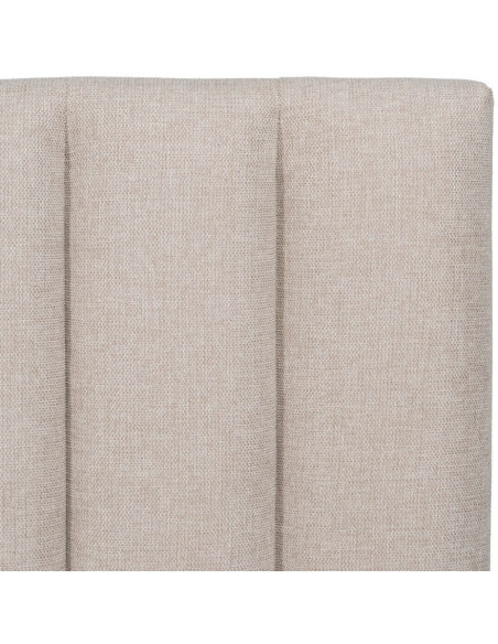 Tête de lit matelassée 2 places 160x100 en Tissu Beige Bois MDF Elora - 3