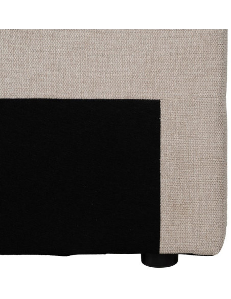Tête de lit matelassée 2 places 160x100 en Tissu Beige Bois MDF Elora - 4