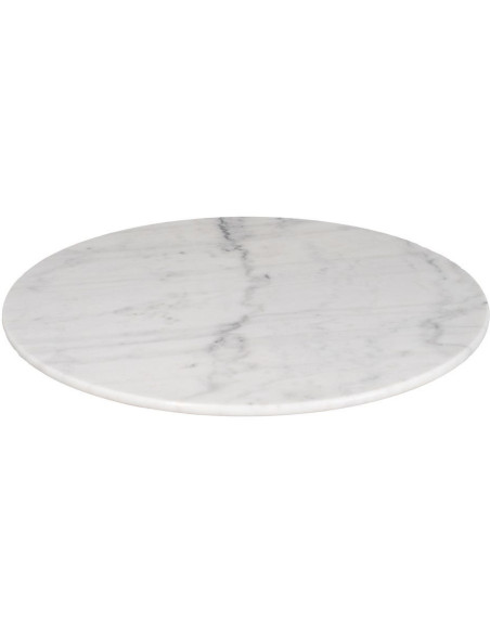 Plateau de table bistrot rond 80 cm en Marbre Blanc Bois MDF Parisiano - 1