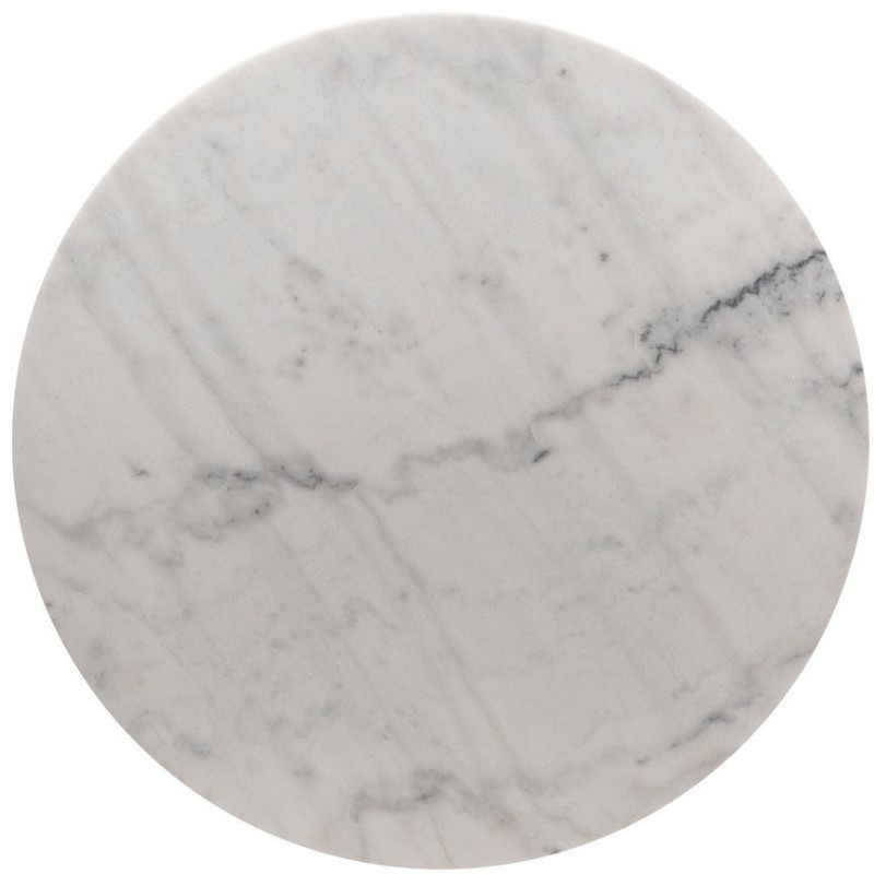 Plateau de table bistrot rond 80 cm en Marbre Blanc Bois MDF Parisiano - 2