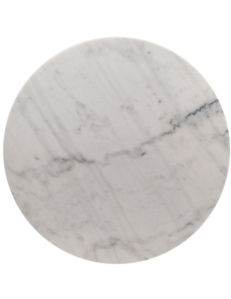 Plateau de table bistrot rond 80 cm en Marbre Blanc Bois MDF Parisiano - 2