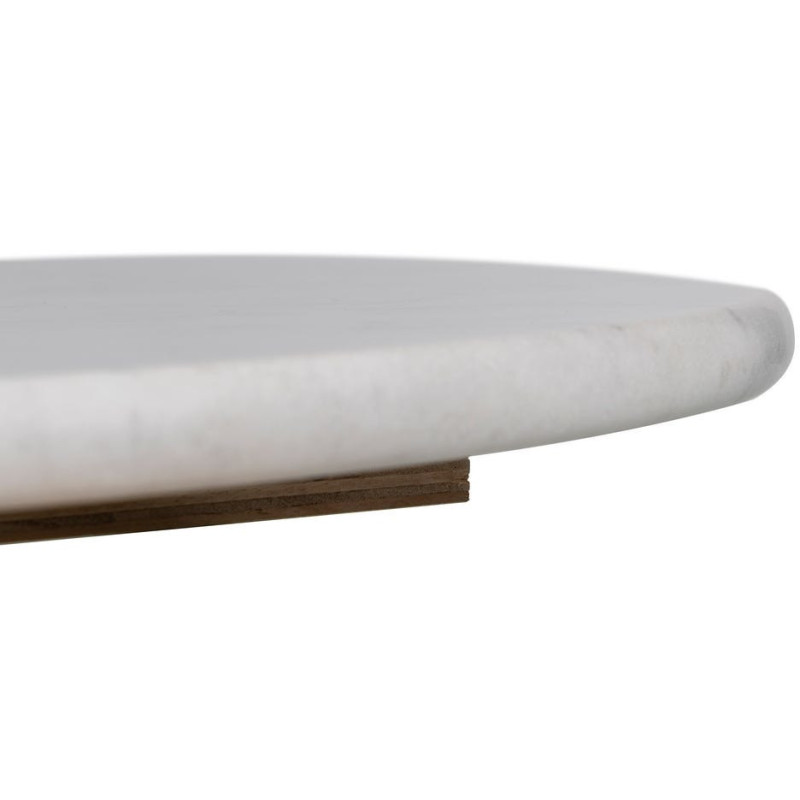 Plateau de table bistrot rond 80 cm en Marbre Blanc Bois MDF Parisiano - 5