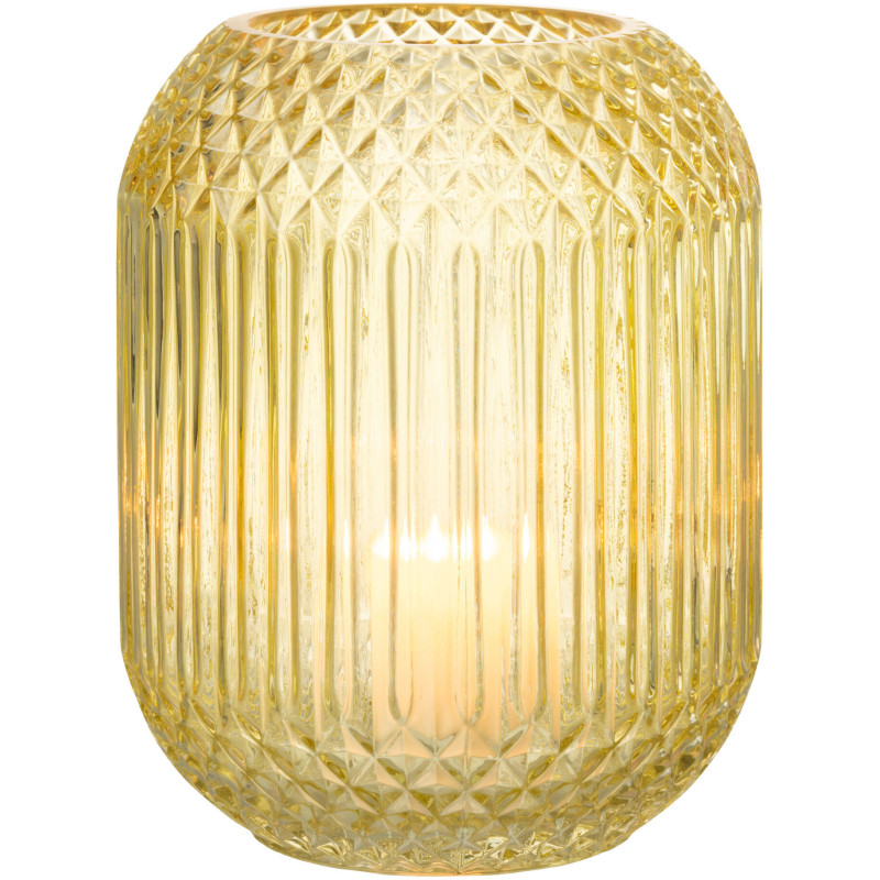 Vase Cylindrique Zara Hauteur 20 cm en Verre Jaune - 3