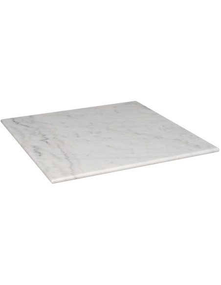 Plateau de table bistrot carré 70x70 en Marbre Blanc Bois MDF Parisiano - 1