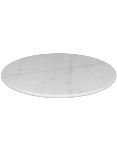 Plateau de table bistrot rond 70 cm en Marbre Blanc Bois MDF Parisiano - 1