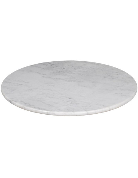 Plateau de table bistrot rond 60 cm en Marbre Blanc Bois MDF Parisiano - 1