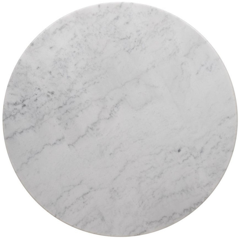 Plateau de table bistrot rond 60 cm en Marbre Blanc Bois MDF Parisiano - 2
