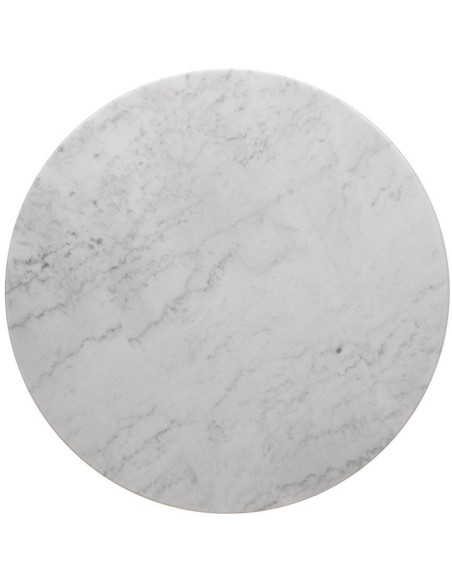 Plateau de table bistrot rond 60 cm en Marbre Blanc Bois MDF Parisiano - 2