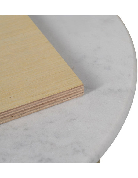 Plateau de table bistrot rond 60 cm en Marbre Blanc Bois MDF Parisiano - 6
