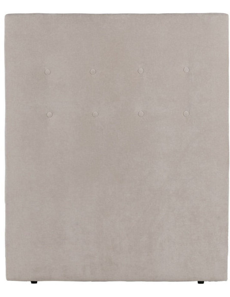 Tête de lit capitonnée 1 place 100x125 en Tissu Blanc crème Bois MDF Brisa - 1