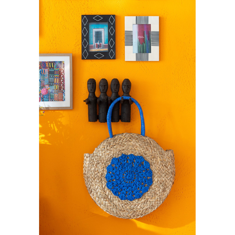 Patère murale 5 crochets Personnages abstraits en Bois Noir Aura - 2