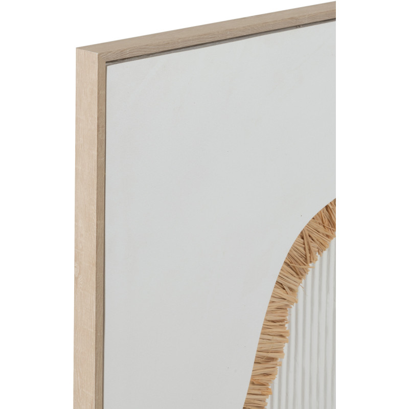 Tableau murale Rectangulaire Motifs abstraits 60x90 en Papier mâché Blanc Raphia Naturel Marybeth (Lot de 2) - 2