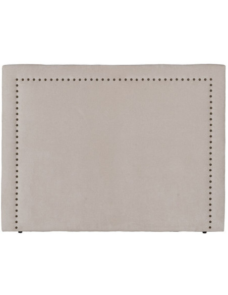 Tête de lit 2 places 165x125 en Tissu Blanc crème Avec clous de tapissier Bois MDF Anara - 1