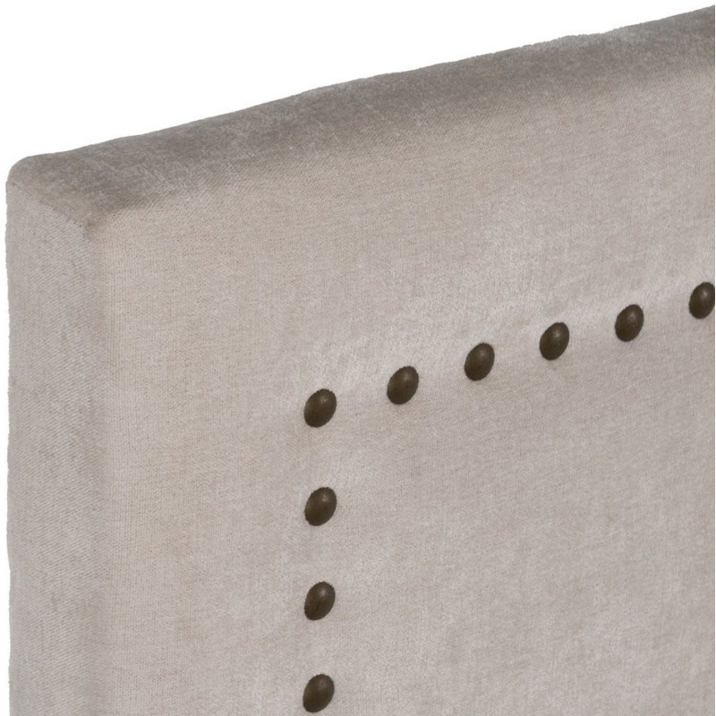 Tête de lit 2 places 165x125 en Tissu Blanc crème Avec clous de tapissier Bois MDF Anara - 3