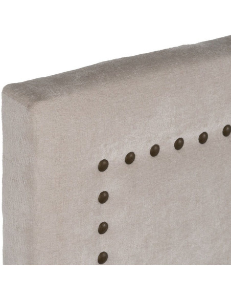 Tête de lit 2 places 165x125 en Tissu Blanc crème Avec clous de tapissier Bois MDF Anara - 3