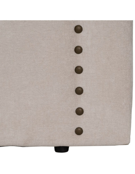 Tête de lit 2 places 165x125 en Tissu Blanc crème Avec clous de tapissier Bois MDF Anara - 5