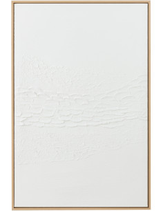 Tableau murale XL Rectangulaire Motifs abstraits 80x120 en Papier mâché Blanc Jilleen - 1