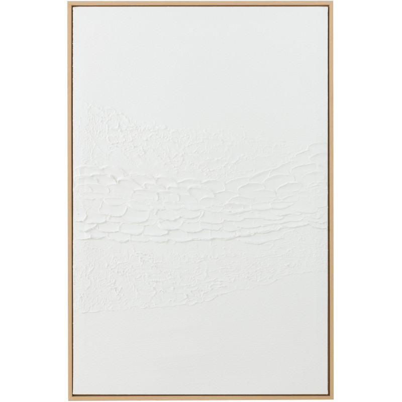 Tableau murale XL Rectangulaire Motifs abstraits 80x120 en Papier mâché Blanc Jilleen - 1