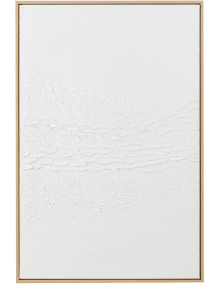 Tableau murale XL Rectangulaire Motifs abstraits 80x120 en Papier mâché Blanc Jilleen - 1