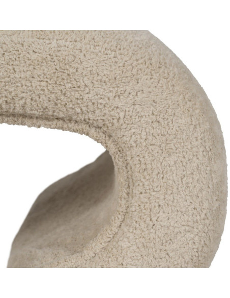 Pouf original Bouclette en Tissu Beige Bouclé Bois MDF Basilio - 6