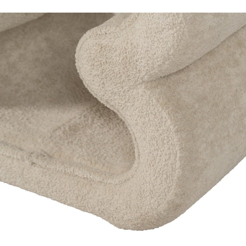 Pouf original Bouclette en Tissu Beige Bouclé Bois MDF Basilio - 8