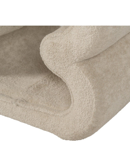 Pouf original Bouclette en Tissu Beige Bouclé Bois MDF Basilio - 8