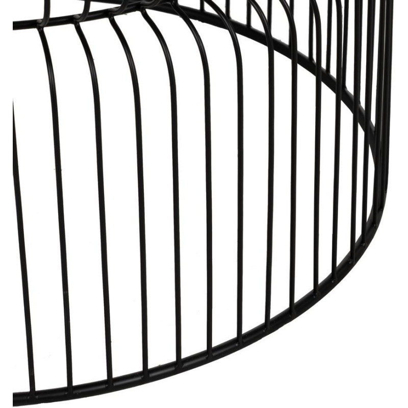 Table basse moderne grillage Ronde en Métal Noir Verre Transparent Henia (Lot de 2) - 4