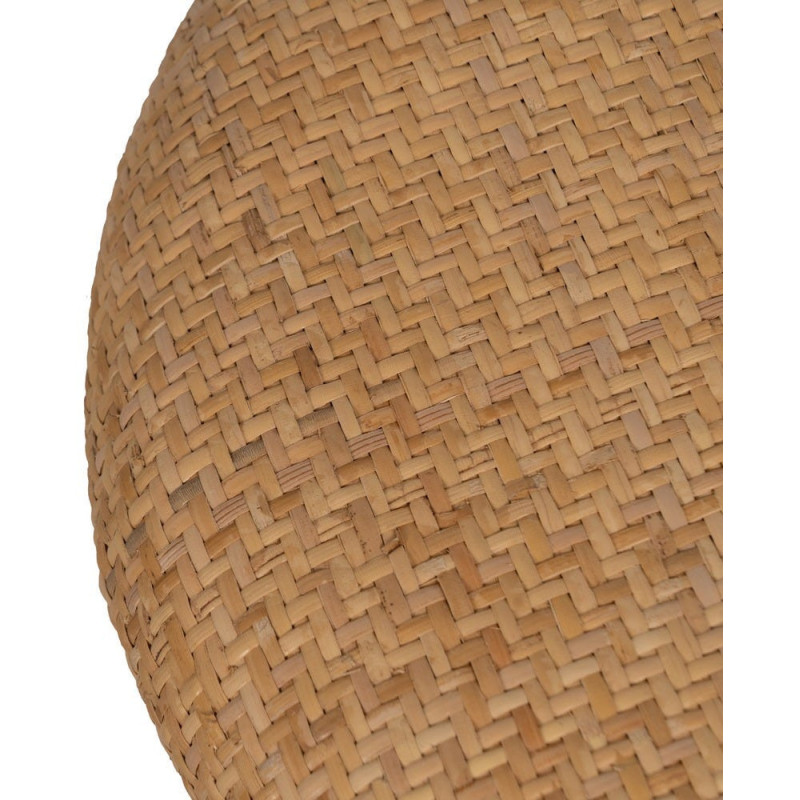 Pouf rond Coffre de rangement vintage en Rotin Naturel Tressé Rattan (Lot de 2) - 2