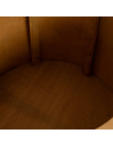 Pouf rond Coffre de rangement vintage en Rotin Naturel Tressé Rattan (Lot de 2) - 5