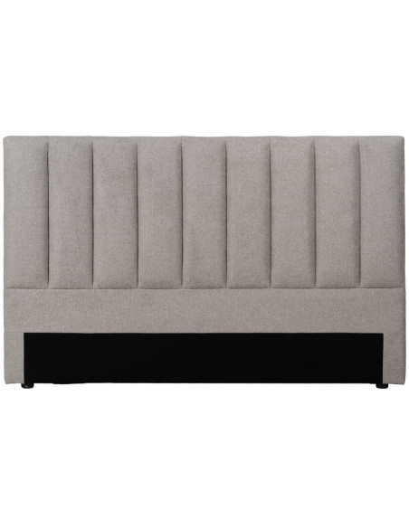 Tête de lit matelassée 2 places 160x100 en Tissu Gris Bois MDF Elora - 1