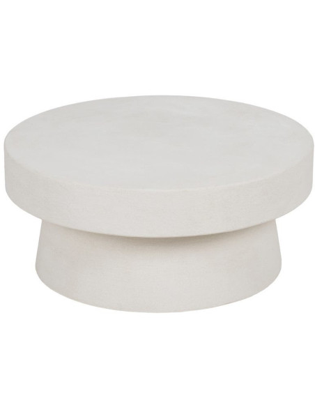 Table basse minimaliste Ronde en Bois MDF Blanc Wilma - 1