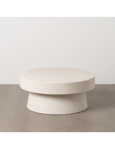 Table basse minimaliste Ronde en Bois MDF Blanc Wilma - 2